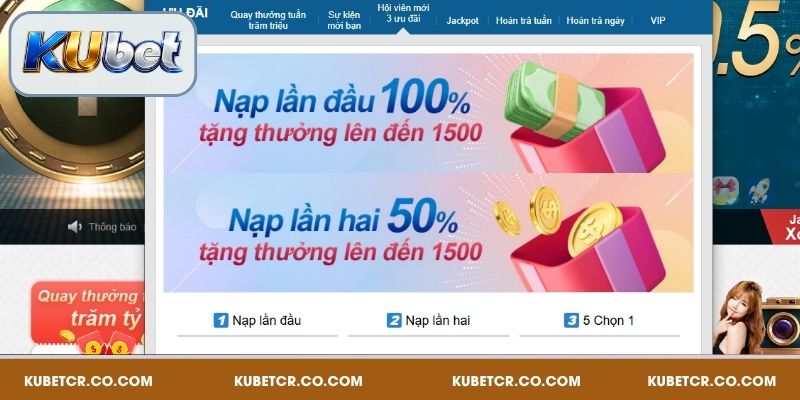 Kubet đang có ưu đãi hấp dẫn khi người chơi tiến hành nạp tiền vào hệ thống