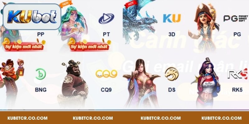 Những sảnh slot đổi thưởng nổi bật của Kubet